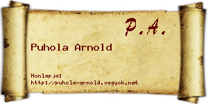 Puhola Arnold névjegykártya